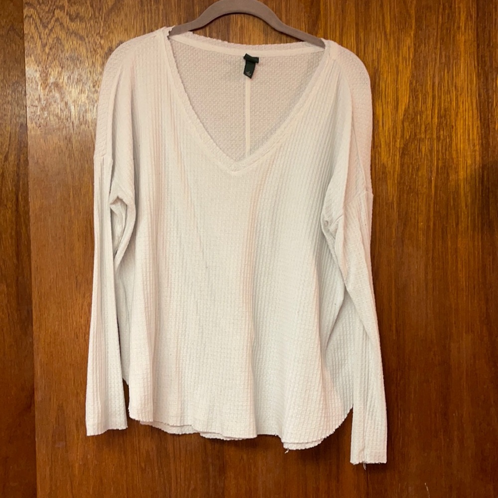 Waffle print long sleeve